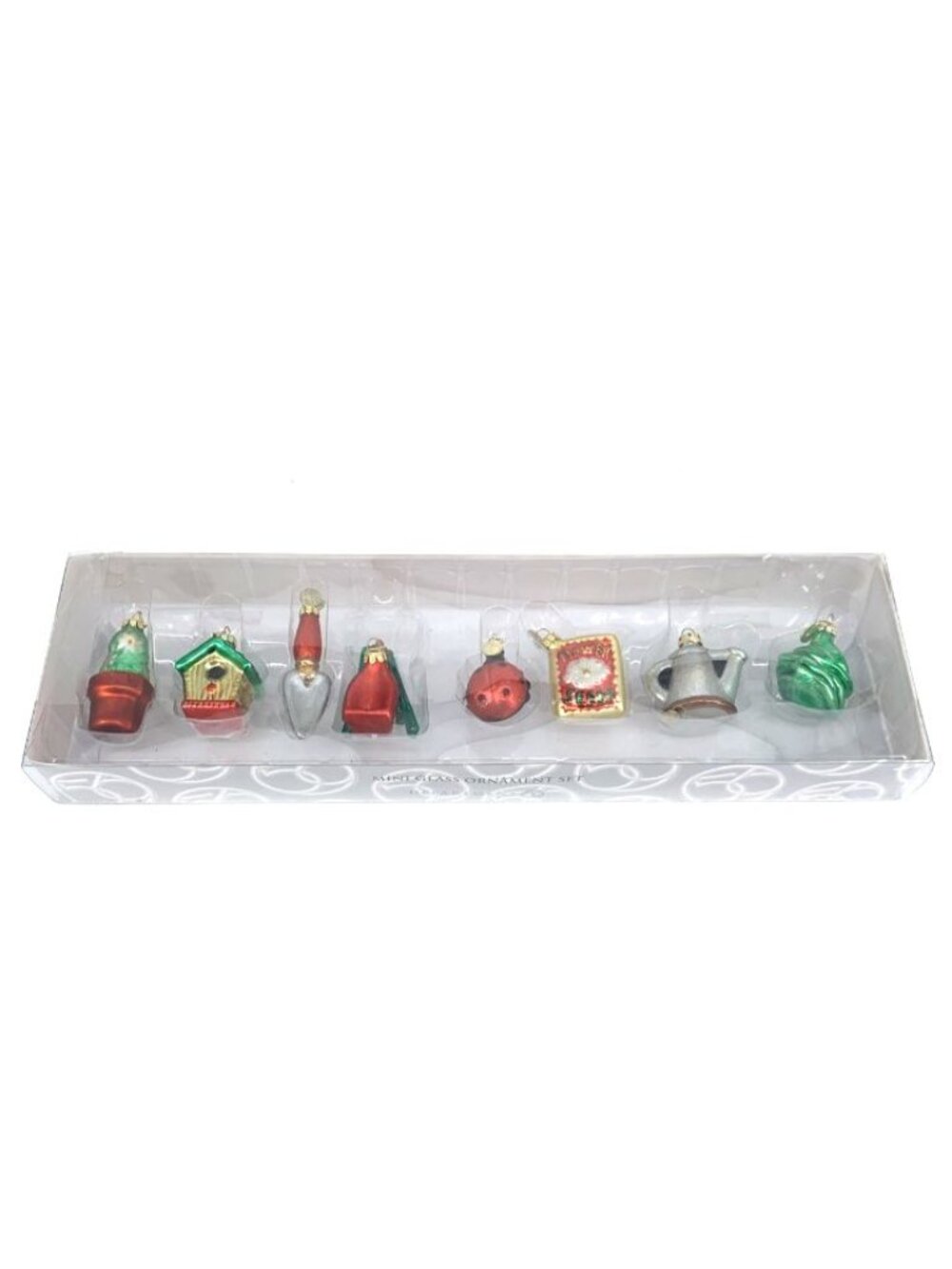 Dept 56 Mini Glass Ornaments Gardening Theme Set of 8 New in Package